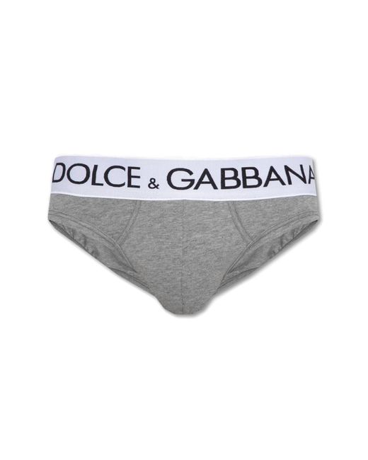 Dolce & Gabbana Gray Briefs With Logo for men