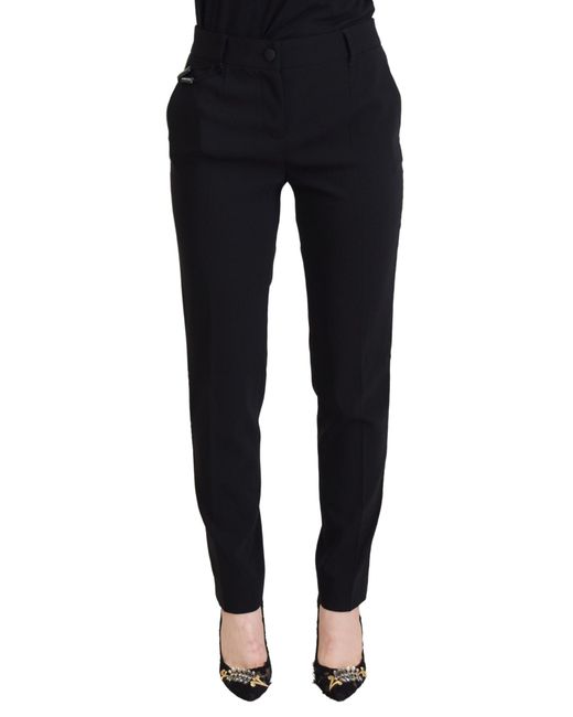 Dolce & Gabbana Black Wool Trousers Straightleg Style