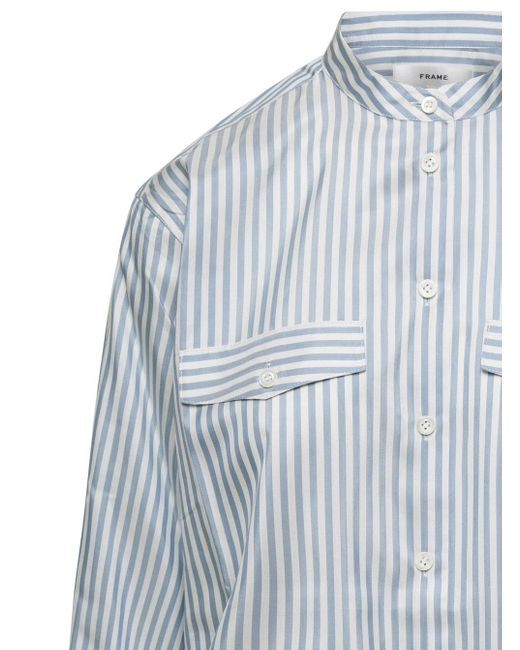 FRAME Blue Light- Striped Oversize Shirt