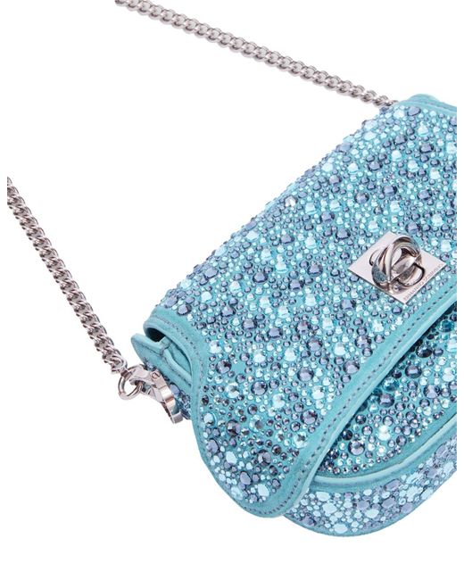 Ermanno Scervino Blue Light Audrey Bag With Crystals