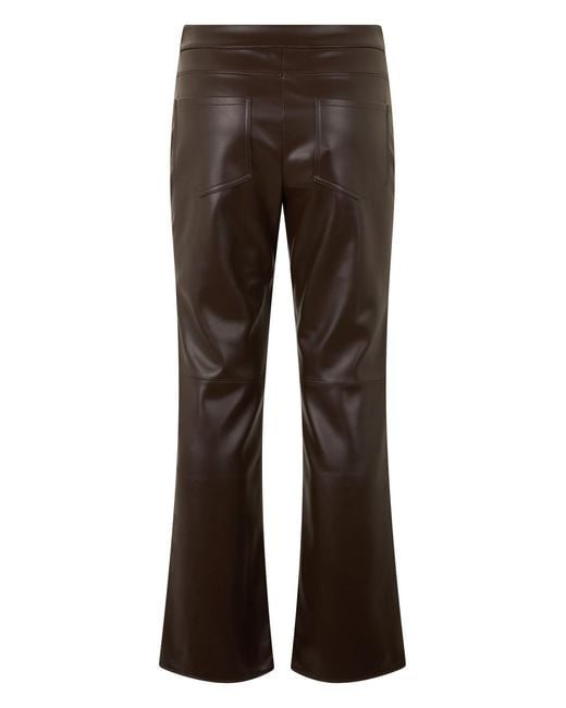 Max Mara Gray Flared Synthetic Leather Trousers Polyester