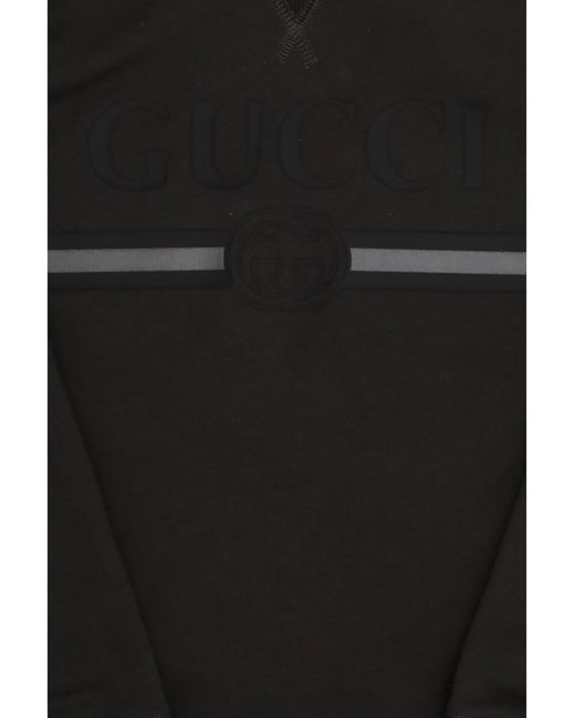 Gucci Black Cotton Hooded Sweatshirt With Print For Boy Sweatshirts for men