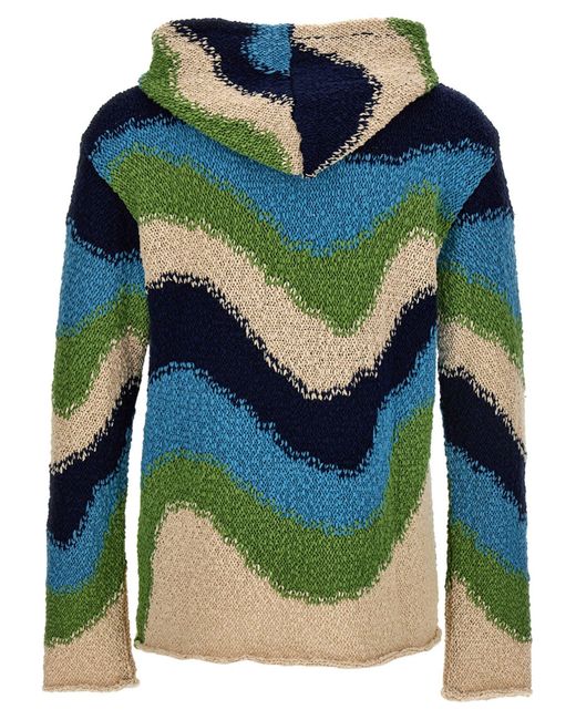 Marni Blue Patterned Hooded Sweater Sweater, Cardigans for men