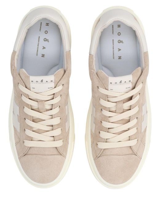 Hogan Natural Sneakers Crosswind Calf Leather Trainers