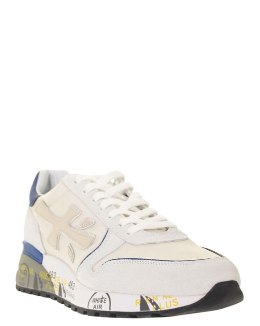 Premiata Leather Mick 5192 - Sneakers in White/Blue (White) for Men | Lyst