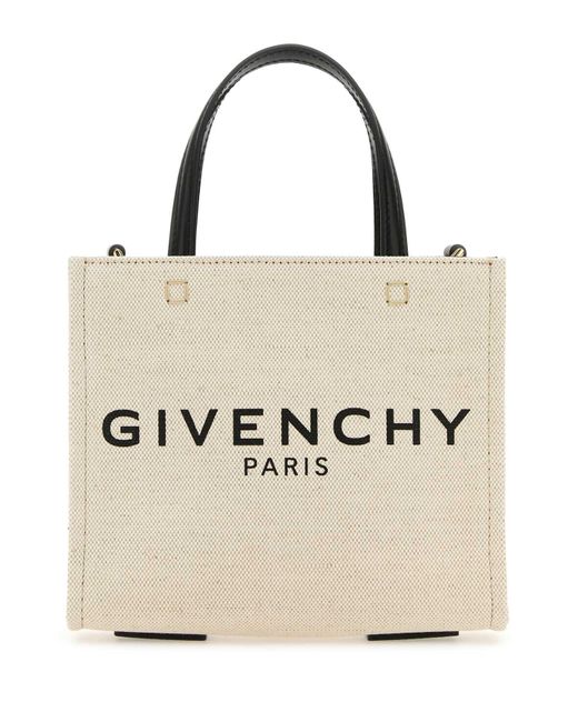Givenchy Natural Sand Canvas Mini G-Tote Handbag