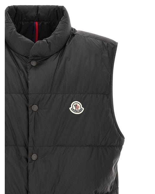 Moncler Black Polyamide Sleeveless Jacket Clothing for men