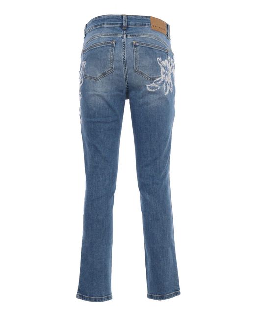 Ermanno Scervino Blue Jeans With Lace