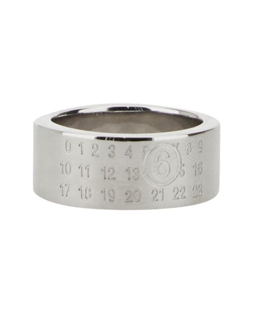 MM6 by Maison Margiela Gray Ring With Logo, Brass Rings