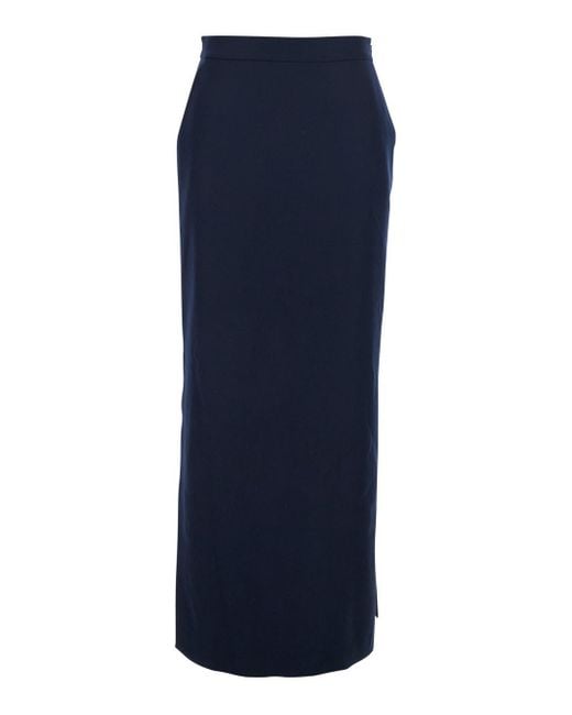 Antonelli Blue Timballo Skirt With Side Closure