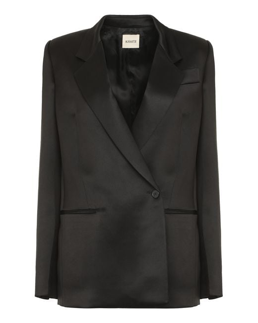Khaite Black Willow Double-Breasted Blazer Viscose Blazers