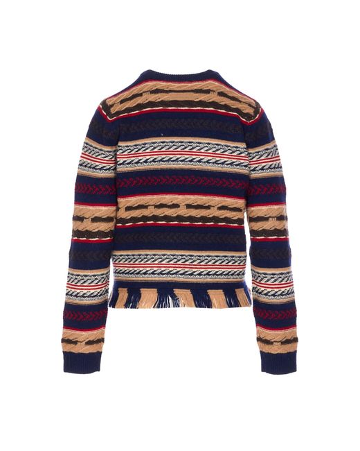 Guest In Residence Blue Westwern Striped Sweater