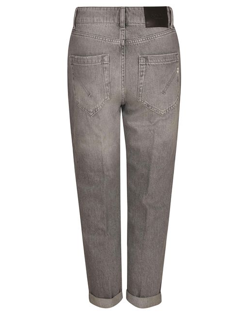 Dondup Gray Cropped Dotted Jeans