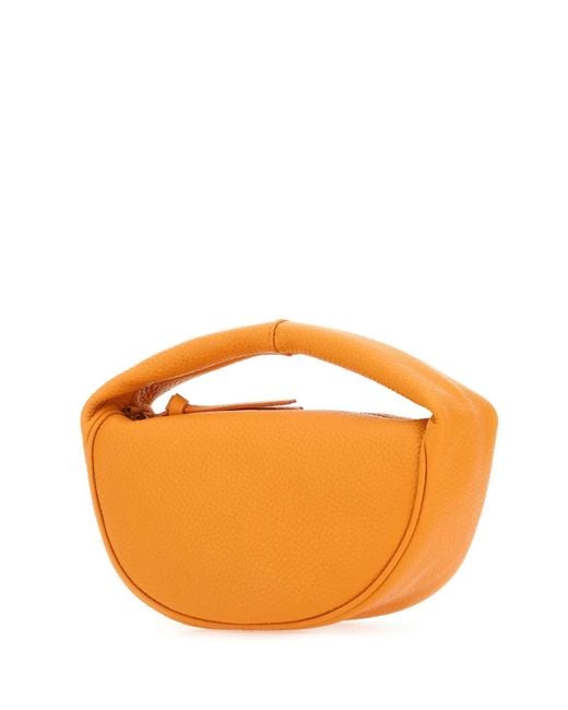 By Far Orange Leather Baby Cush Handbag