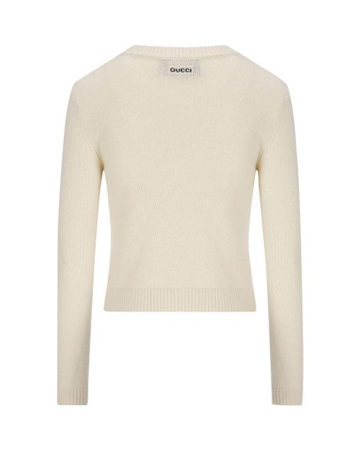Gucci White Long-sleeve Knit Sweater