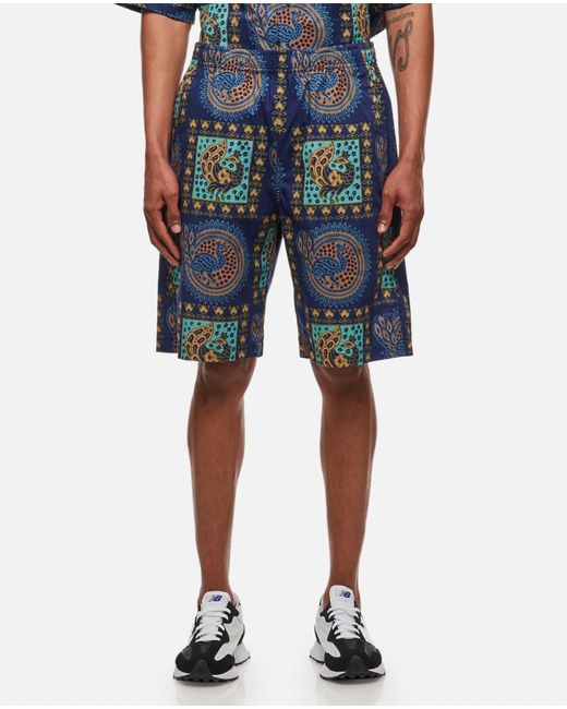 Needles Blue Basketball Printed Shorts for men
