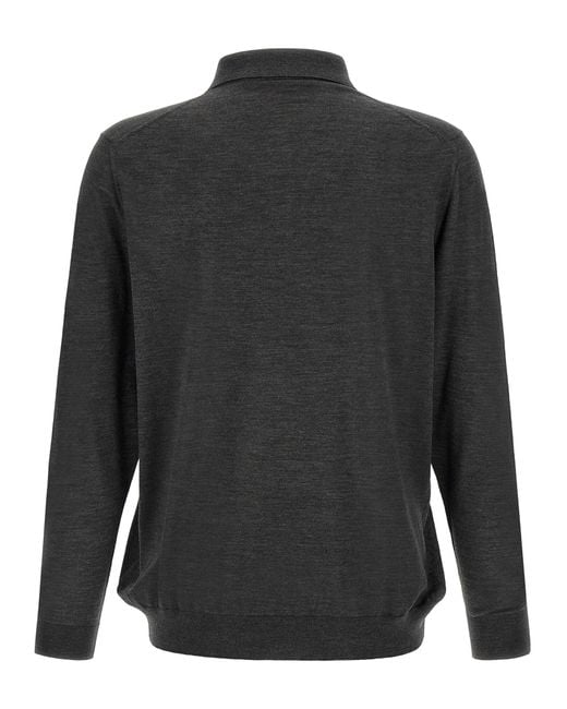 Kiton Gray Wool Polo Shirt for men