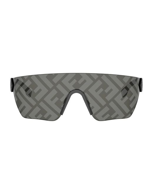 Fendi Gray Ff Squared Iniettato Sunglasses for men