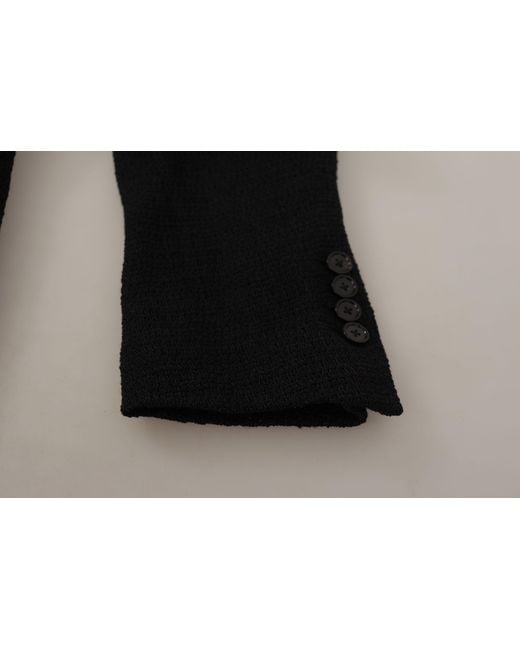 Dolce & Gabbana Black Single Breasted Coat Blazer Virgin Wool Clothing for men