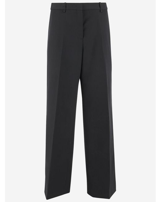 Jil Sander Black Trousers Tailored Wool Gabardine