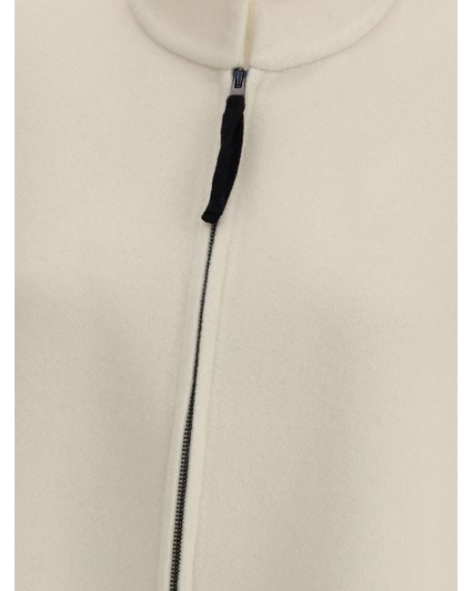 Aftercoat White Zipped Cape Coat