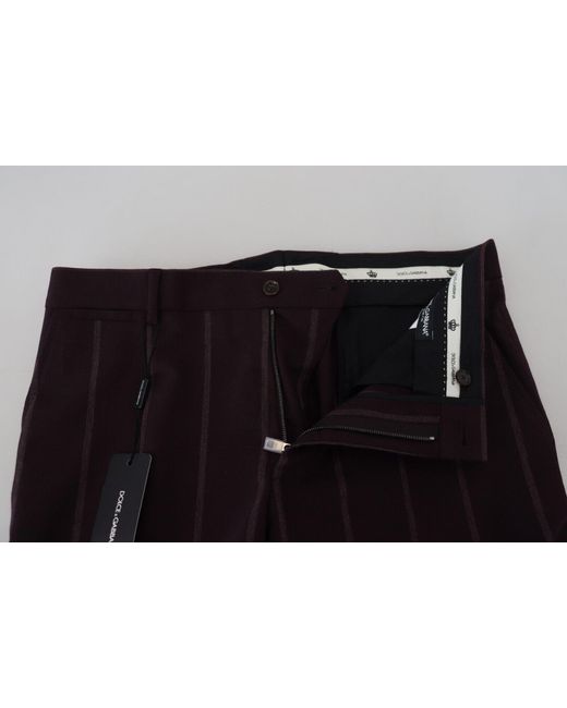 Dolce & Gabbana Black Brown Stripedtrousers Cotton Pants for men