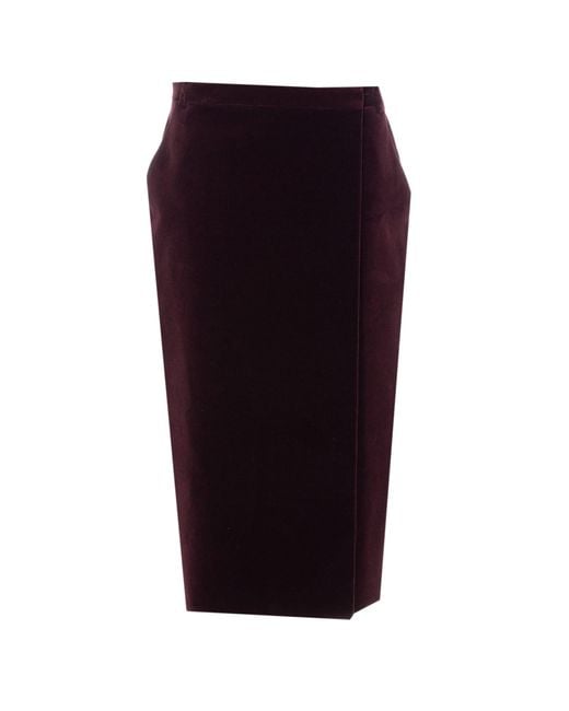Saint Laurent Blue Mini Wrap Cotton Velevt Skirt