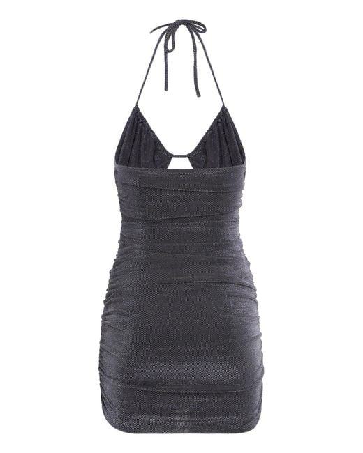 Zeynep Arcay Black Mini Jersey Dress With Lurex Yarn Viscose