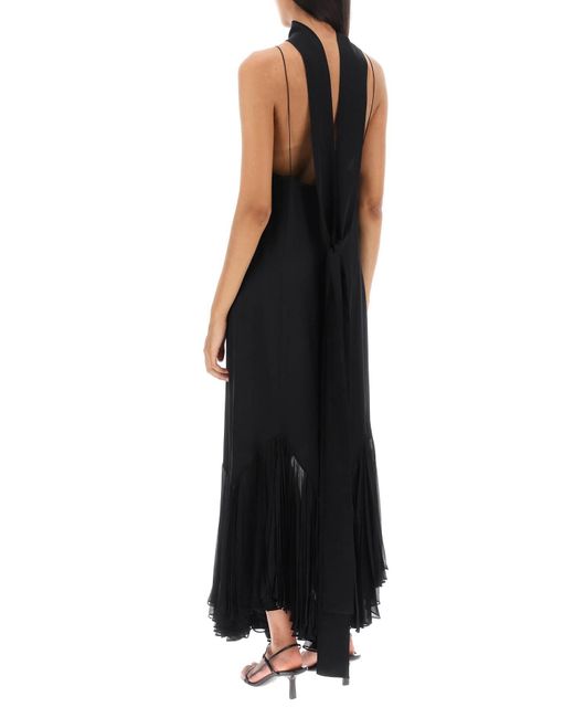 Khaite Black Candita Satin-texture Silk Maxi Dress