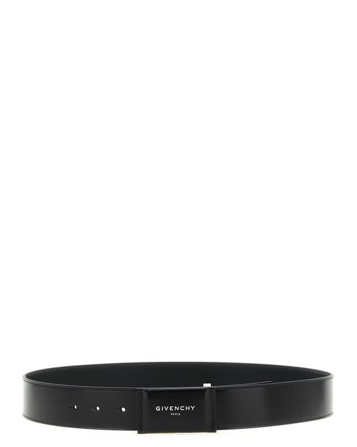 Givenchy Black Antigona Logo Buckle Solid Belt for men