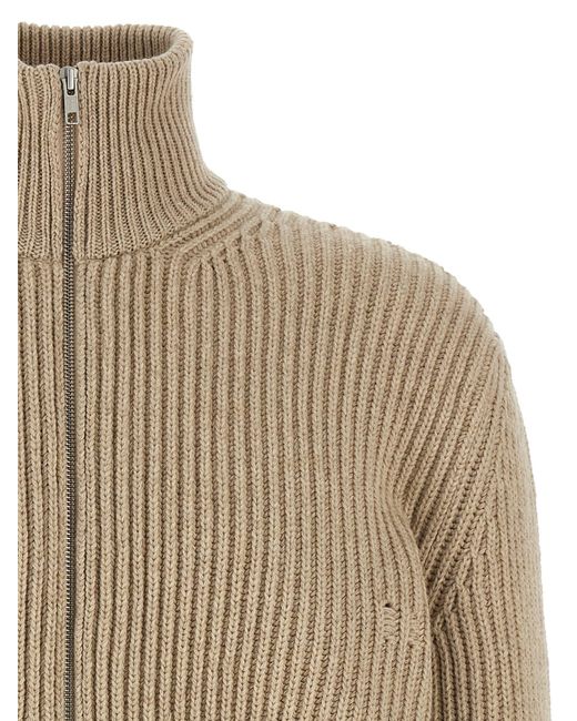 MM6 by Maison Martin Margiela Natural Distressed Wool Cardigan for men