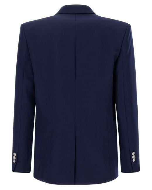 Balmain Blue Grain De Poudre Blazer for men