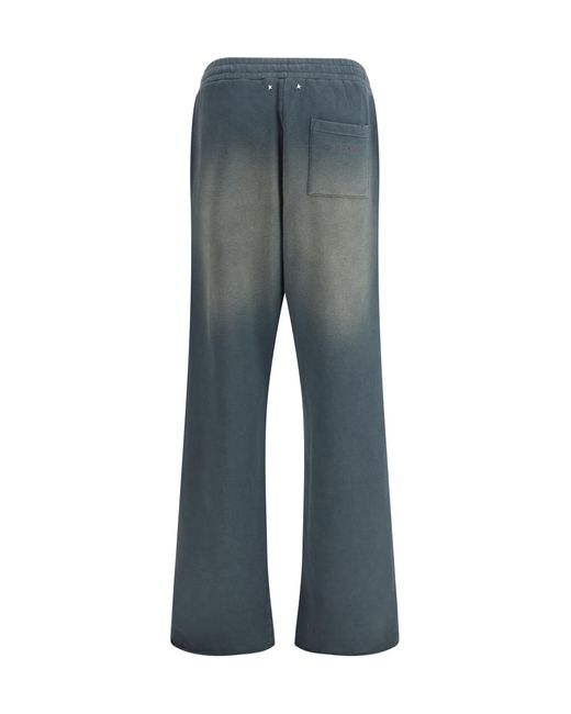 Golden Goose Deluxe Brand Blue Sweatpants With Shaded Design Cotton Pant