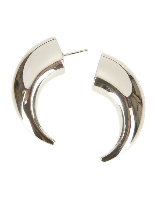 MARINE SERRE White Regenerated Single Tin Moon Stud Earring