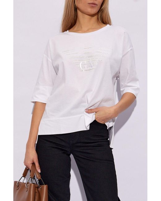 Emporio Armani White T-shirt With Logo,