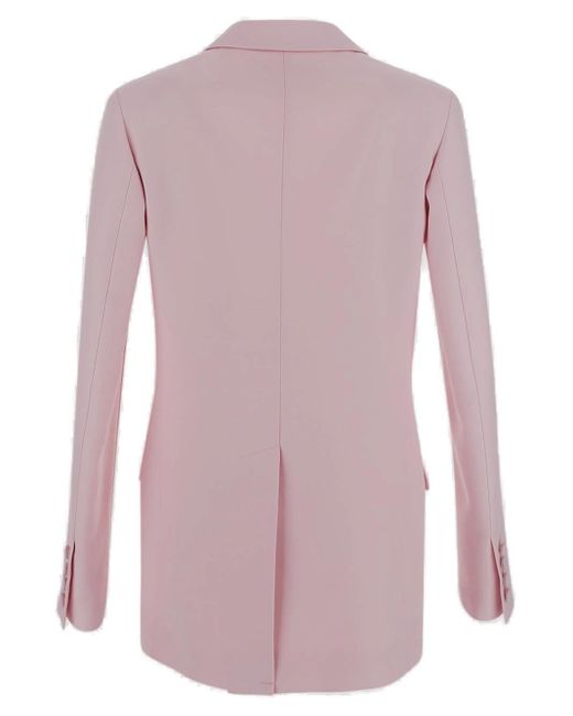 Valentino Double-breasted Straight Hem Blazer in Pink | Lyst
