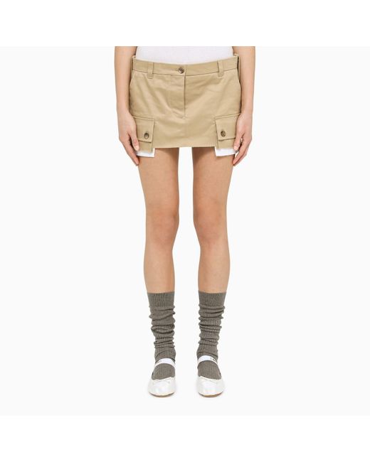 Miu Miu Natural Mini Skirt Multipocket