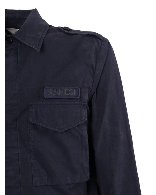 Aspesi Blue Shirt Cotton for men