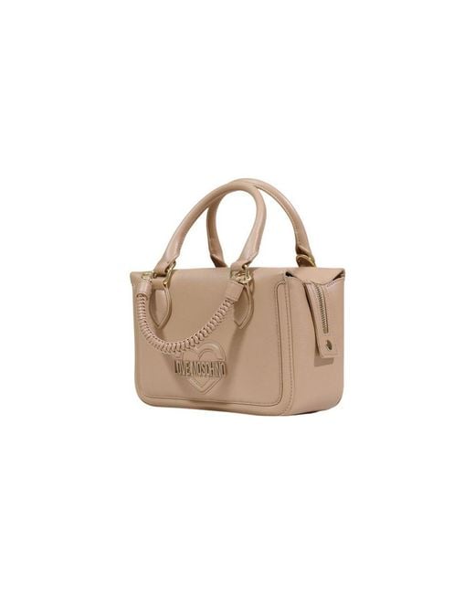 Love Moschino Natural Beige Polyethylene Handbag