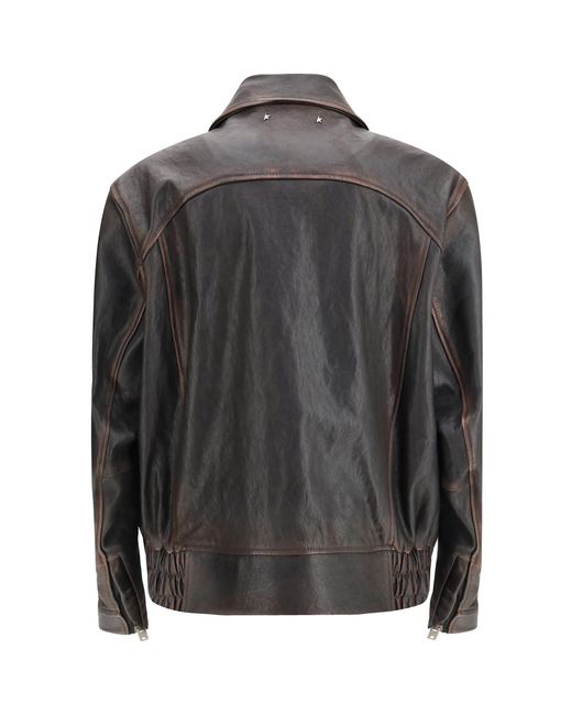 Golden Goose Deluxe Brand Black Nappa Leather Bomber Jacket for men