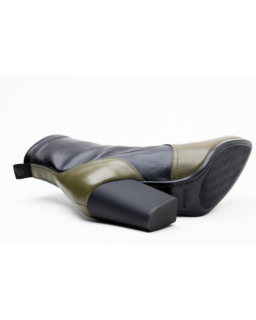 Hogan Black 80Mm Two-Tone Block-Heel Boots