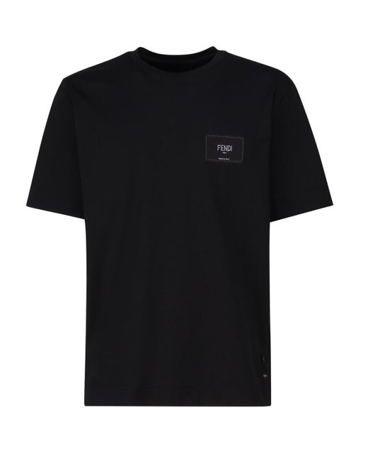 Fendi Black Jersey T-Shirt for men