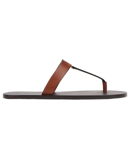 Saint Laurent Brown Sandals Babylon Smooth Leather Calf Skin