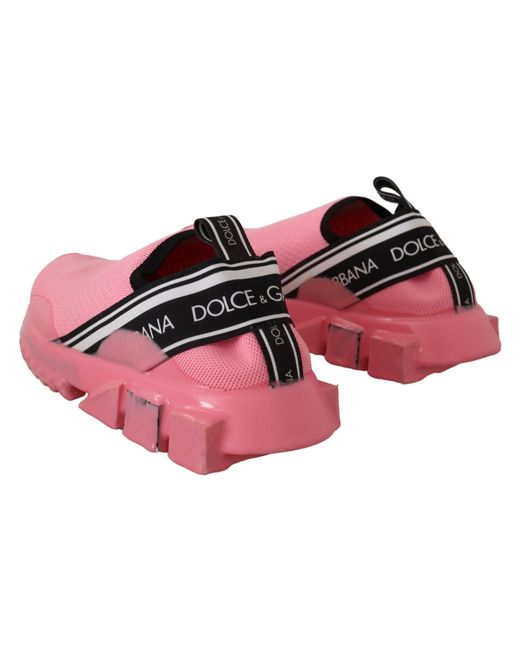 Dolce & Gabbana Pink Low Top Slip On Casual Sorrento Sneakers