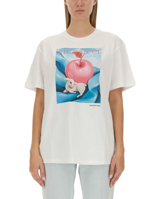Nina Ricci White Innocent Apple T-Shirt