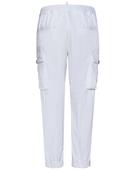 DSquared² White Urban Cyprus Cargo Trousers for men