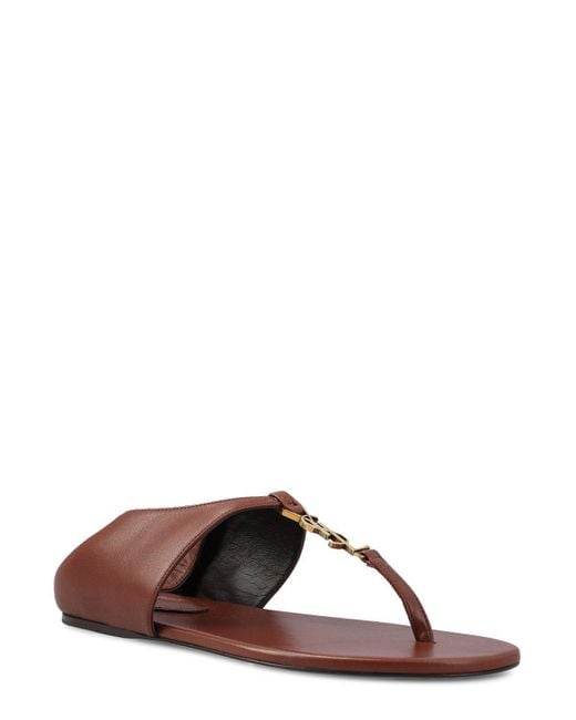 Saint Laurent Brown Cassandra Sandals