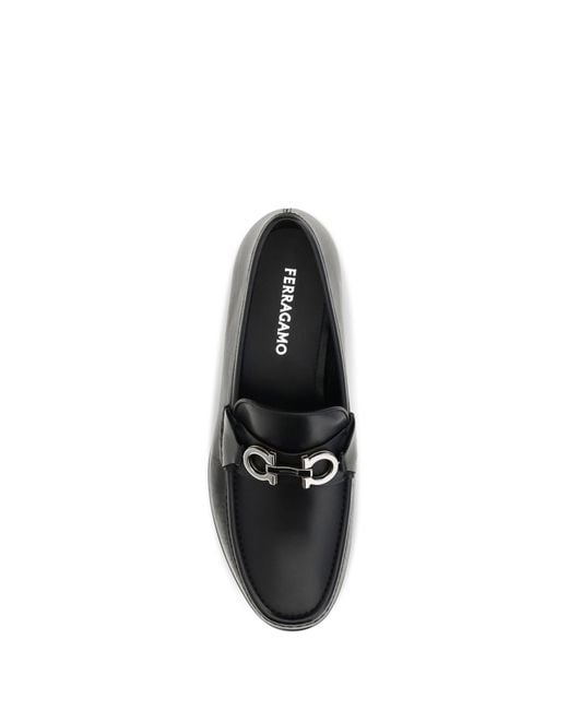 Ferragamo White Gancini Ornament Loafers for men