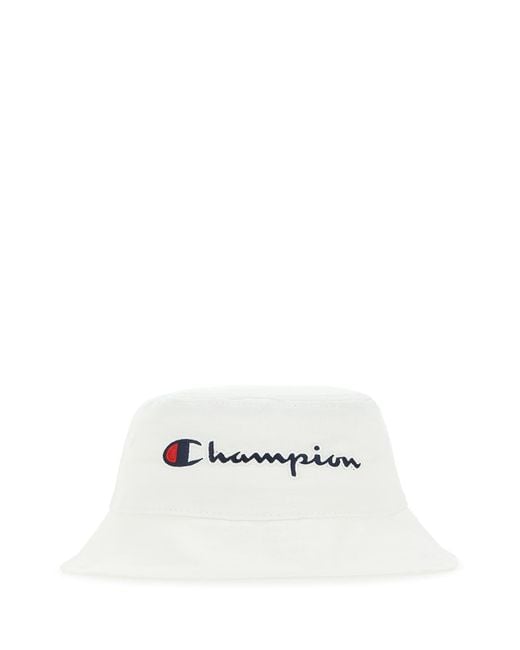 Champion White Cotton Bucket Hat