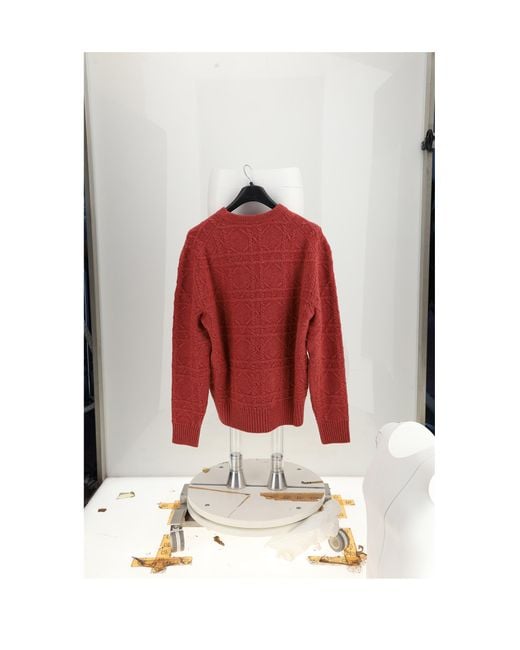 Dior Red Cashmere Sweater Cannage (Capra Hircus) for men